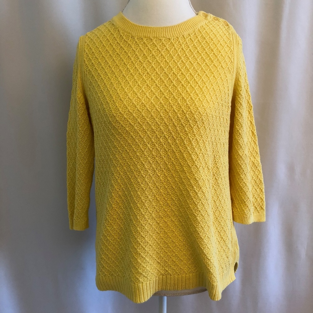 Talbots Yellow 3/4 Sleeve Knitted Sweater
